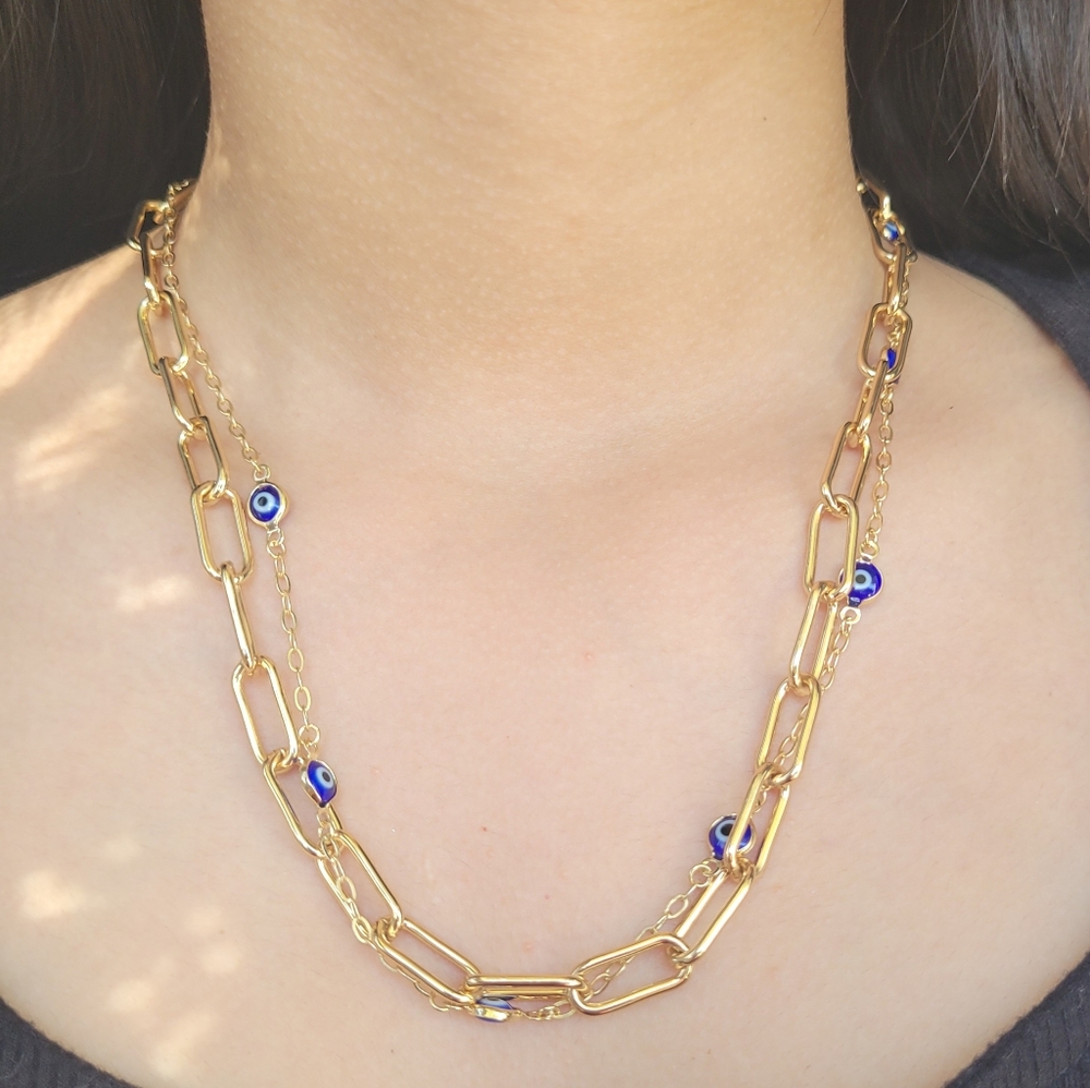 Blue evil eye necklace